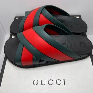 Gucci Web Panelled Slides